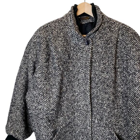 Donnybrook Vintage Wool Blend Tweed Coat with Dolman Sleeves size 14 - Picture 2 of 6